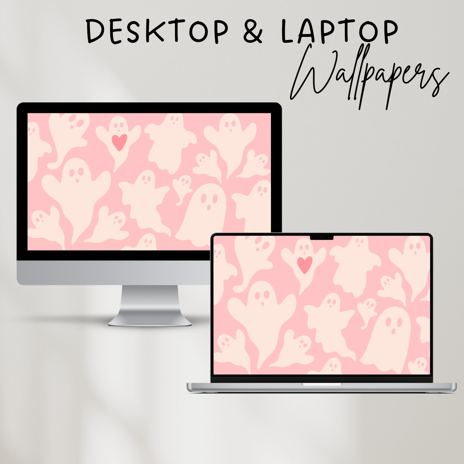 DESKTOP WALLPAPER HALLOWEEN, Set of 2 Pastel Halloween Desktop & Laptop ...