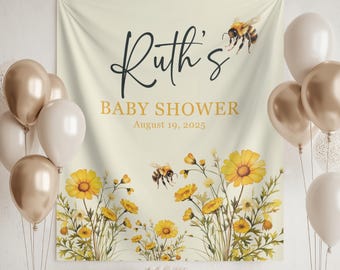 Honey Bee Baby Shower Banner: Gender Neutral Welcome Sign & Photo Backdrop