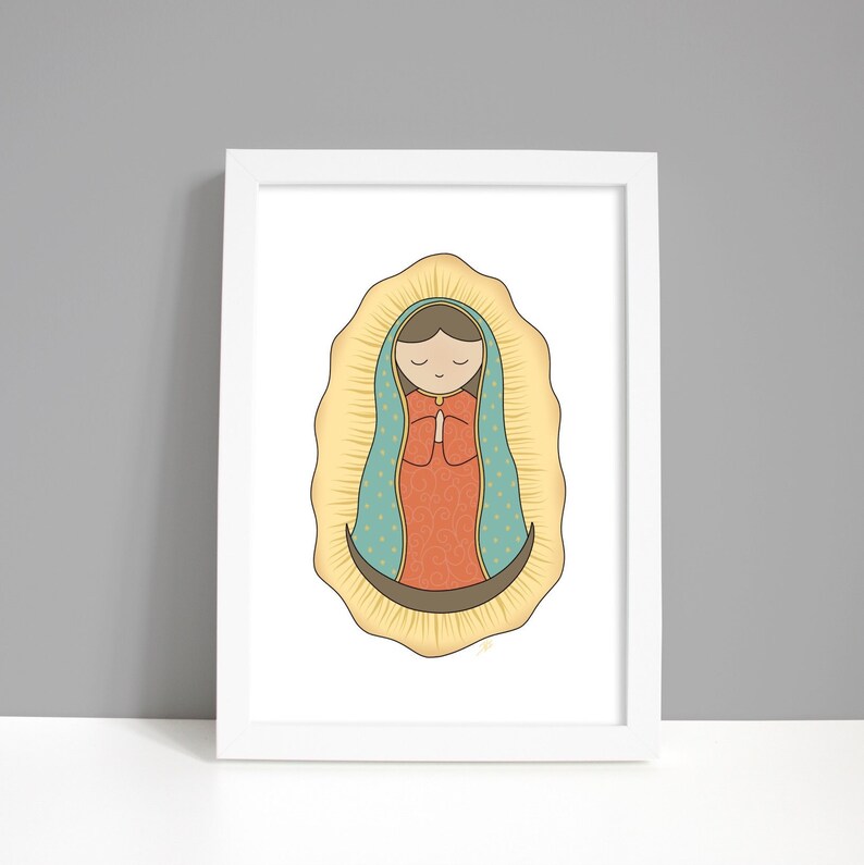 Virgen De Guadalupe Our Lady Of Catholic Prints Catholics Wall Decor Virgin Mary Nursery Kid Room
