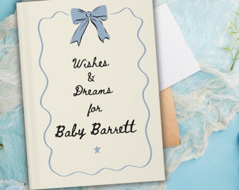 Baby Shower Guest Book Sign, Memory Book, Custom Baby Shower Keepsake, New Mom Gift, Coquette Bow, Baby Shower Decor, Letters to Baby Book