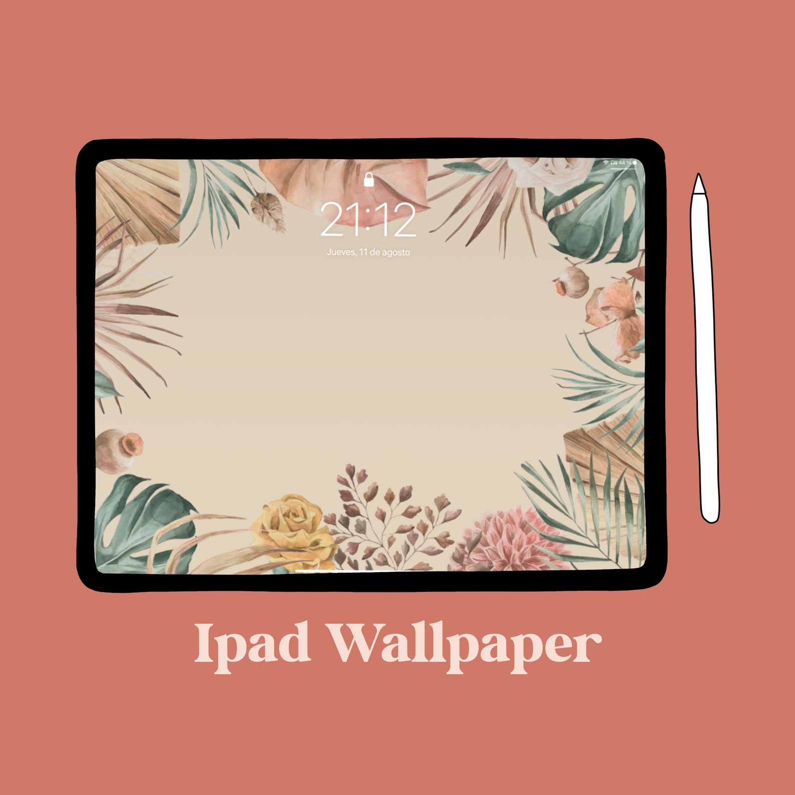 Ipad Wallpaper Floral Ipad Wallpaper Watercolor Ipad Etsy