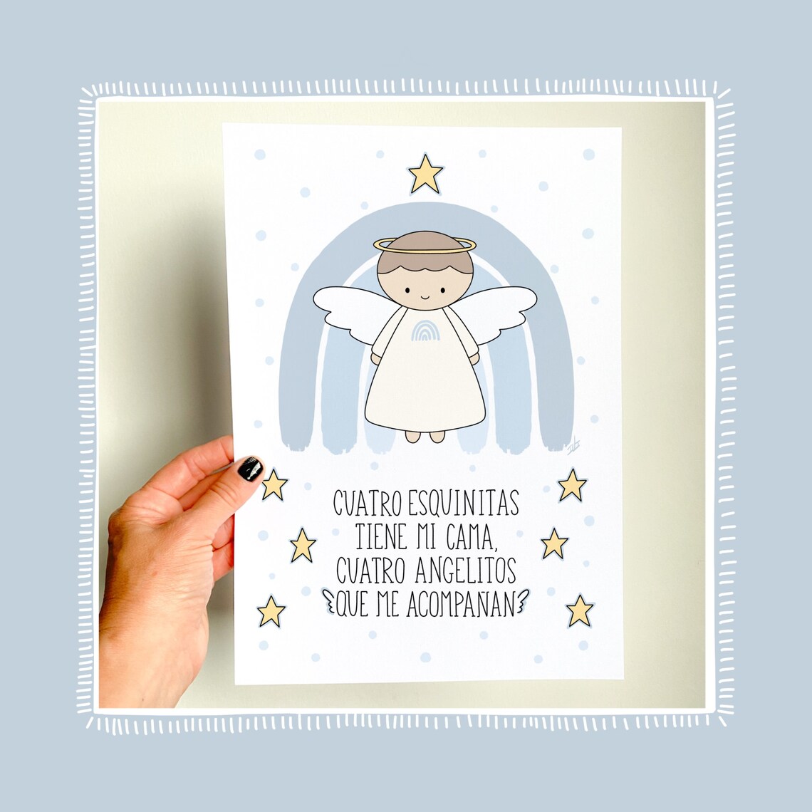 Angel de la Guarda .Guardian angel prayer in Spanish Etsy