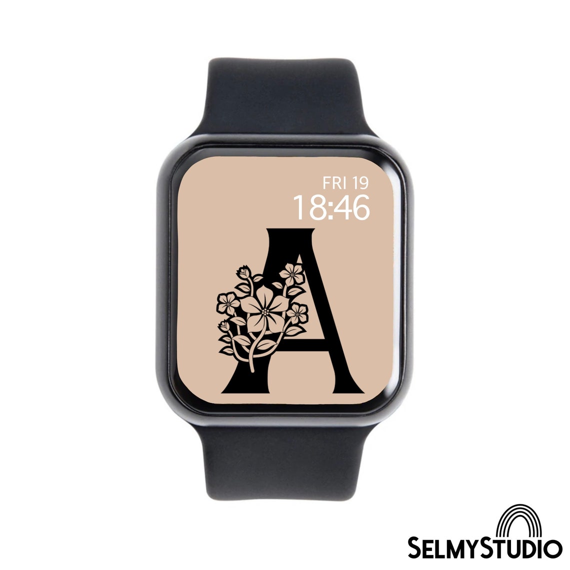 Initial Apple Watch Wallpaper Monogram Apple Watch Wallpaper Etsy