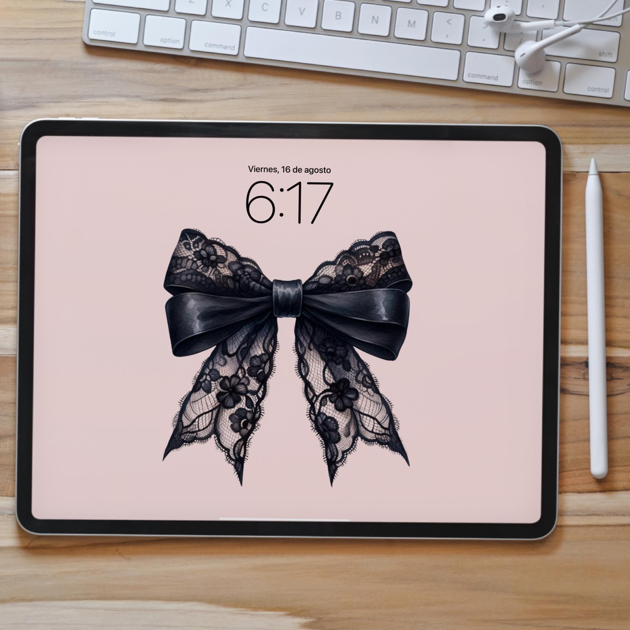 Black Bow Lace Coquette Aesthetic iPad Wallpaper, Preppy Wallpaper voor  IPad, Bow Aesthetic Coquette Wallpaper Pink Girly Aesthetic - Etsy België, image size:2048x2048