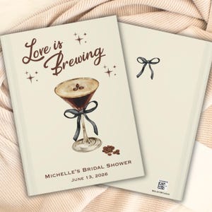 Coffee Bridal Shower Guest Book: Espresso Martini Decor, Letters to Bride Keepsake image 3