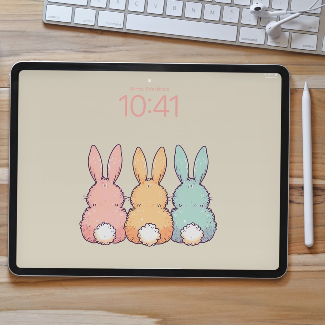 Easter iPad Wallpaper Spring Tablet Background Bunny Digital Download ...