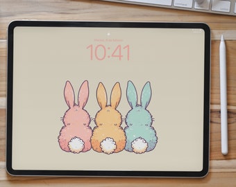 Easter IPad Wallpaper Spring Tablet Background Bunny Digital Download