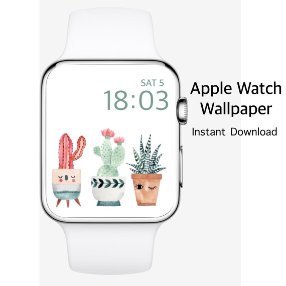 Cactus Apple Watch Wallpaper Download Face Design for Your Etsy