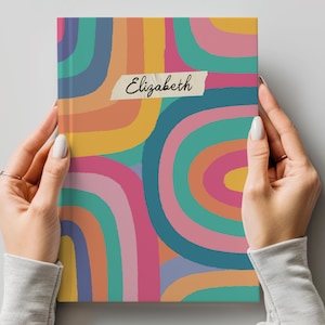 RAINBOW JOURNAL Personalized Notebook Custom Colorful Journal Customized Cute Diary Girls School Notebook Birthday Gift for Niece Daughter