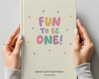 Girl Birthday Letters Fun to be One Personalized 1st Birthday Guestbook