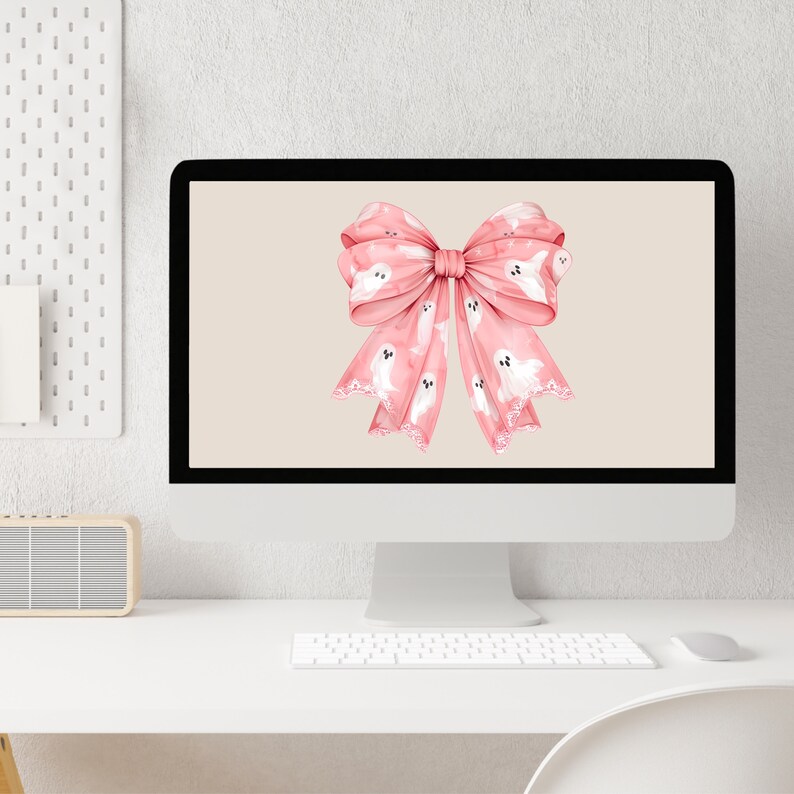 Pink Bow Halloween Coquette Wallpaper Aesthetic