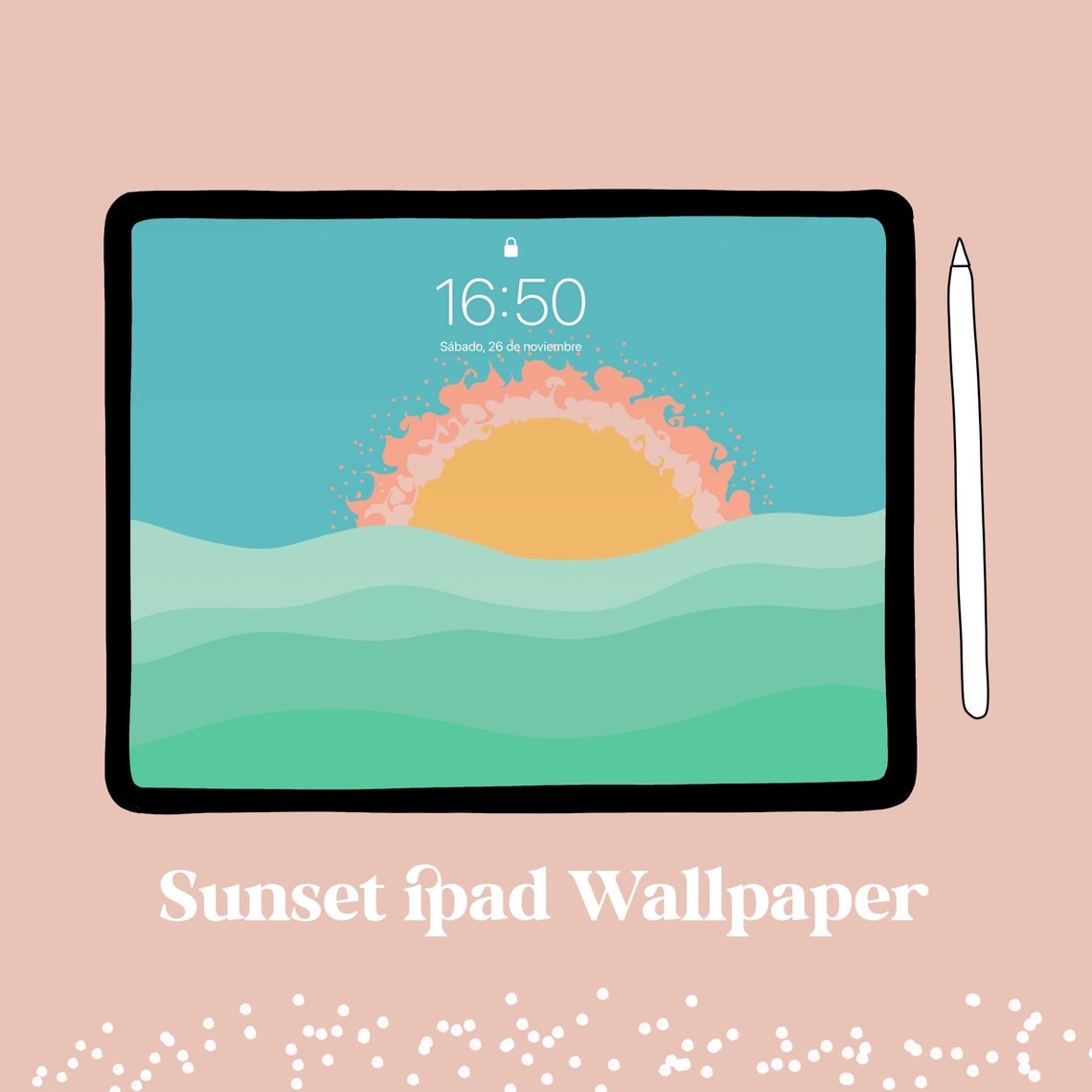 Sunset IPAD WALLPAPER Digital Wallpaper for Ipad Aesthetic Etsy