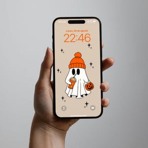 Ghost HALLOWEEN PHONE WALLPAPER Fall iPhone Wallpaper Spooky Phone