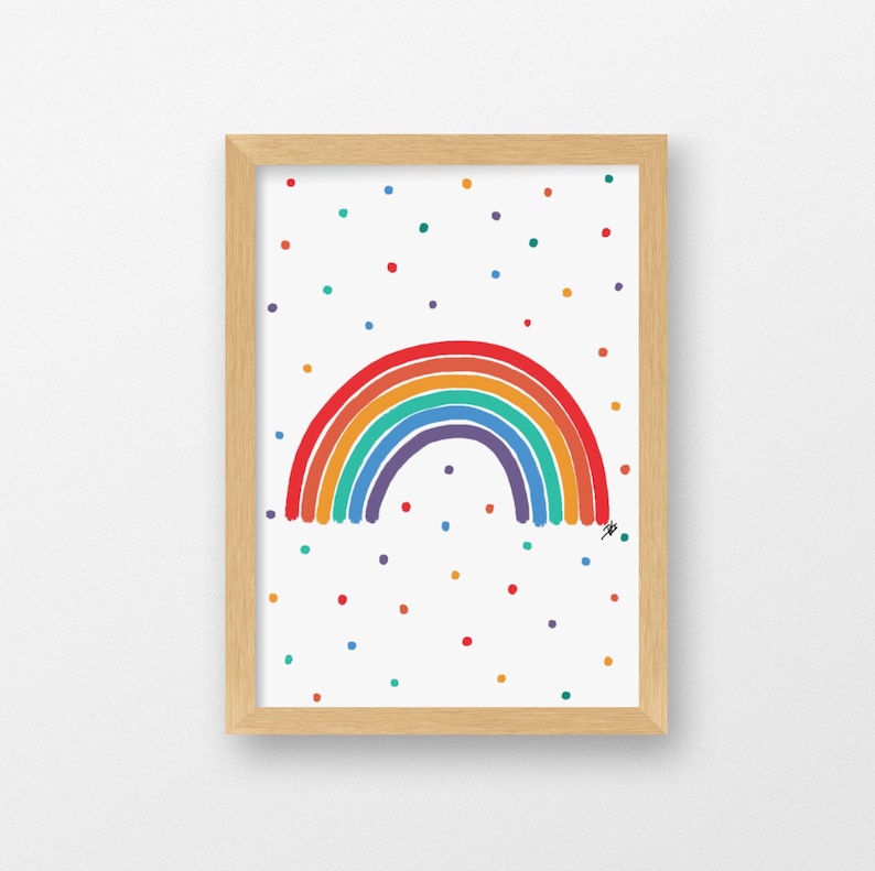 Rainbow print rainbow printable rainbow wall art nursery Etsy