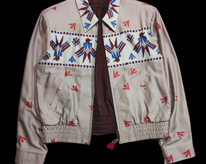 Special Edition! Reversible Rayon Gab Beige Thunderbird Jacket Killer!