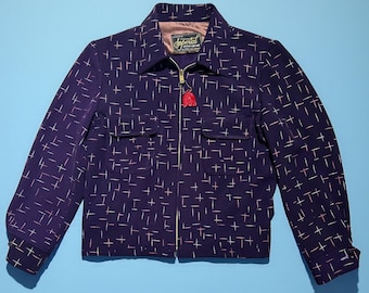 Killer Purple Stars Gabardine Ricky Jacket Rockabilly