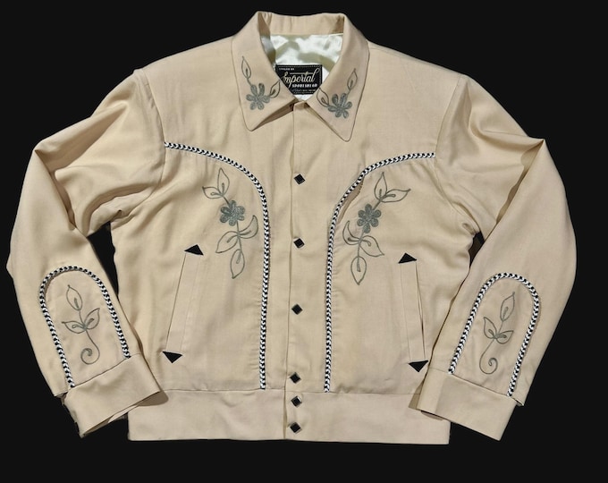 READY STOCK - Gabardine Western Jacket Roses And Tumble Rockabilly