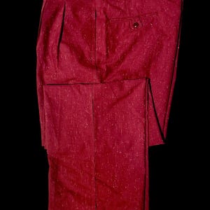 Rockabilly Crimson Fleck Gabardine Hollywood Pants Matching Belt Imperial VLV