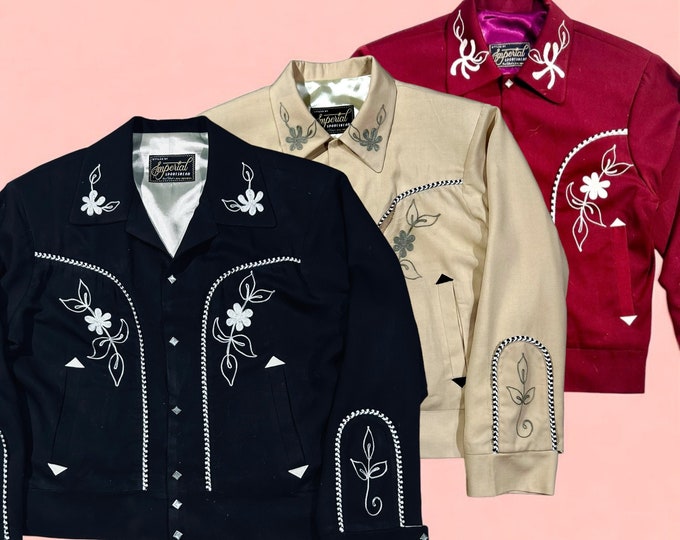 Gabardine Western Jacket Roses And Tumble Rockabilly Multiple Colours Imperial