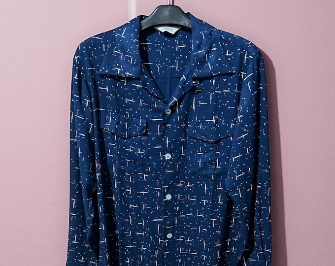 Killer Navy Nep Fleck Rayon Shirts Imperial