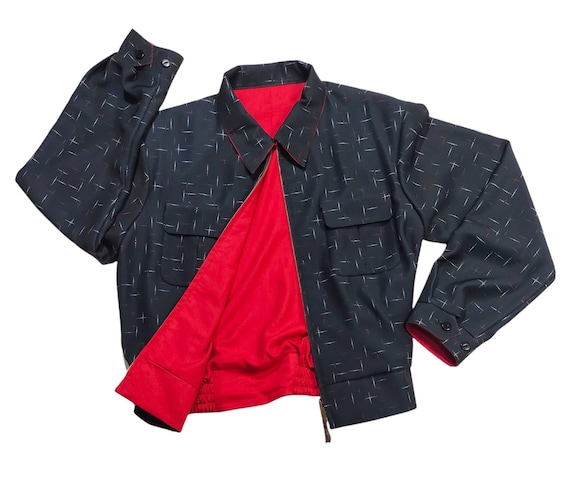 Killer Gabardine Rayon Black Fleck Reversible Ricky Jacket VLV - Etsy