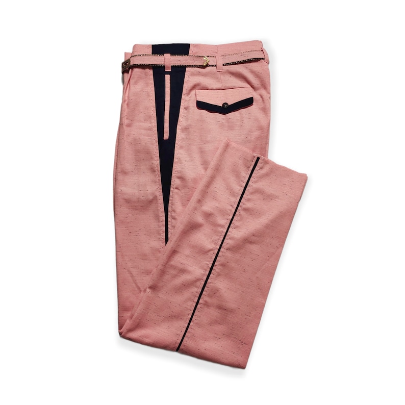 Rockabilly Men’s Clothing     Two Tone Pistol Pants Pink Dark Navy VLV Imperial  AT vintagedancer.com