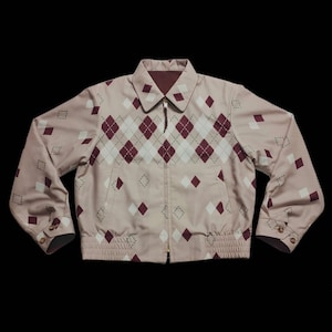 Rockabilly Reversible Beige Argyle Gab Jacket Imperial VLV