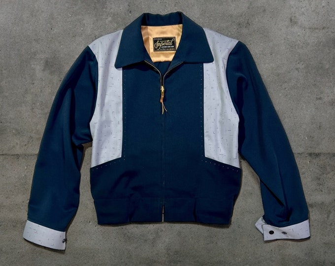 Belmont Greaser Ricky Jacket Navy Grey Imperial