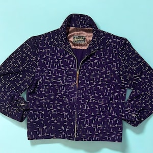 Killer Purple Stars Gabardine Ricky Jacket Rockabilly