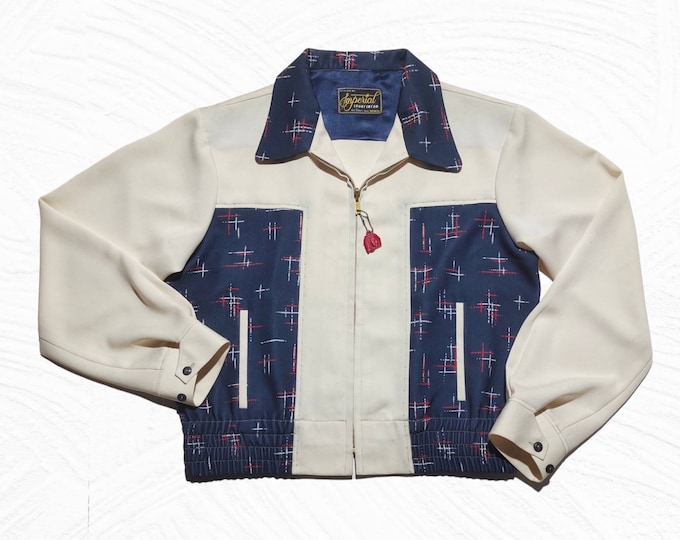 Killer Gabardine Atomic Ricky Jacket 1950s Ivory