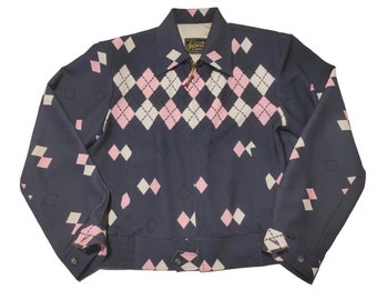 Grey Argyle Diamond Ricky Jacket Imperial VLV - Etsy