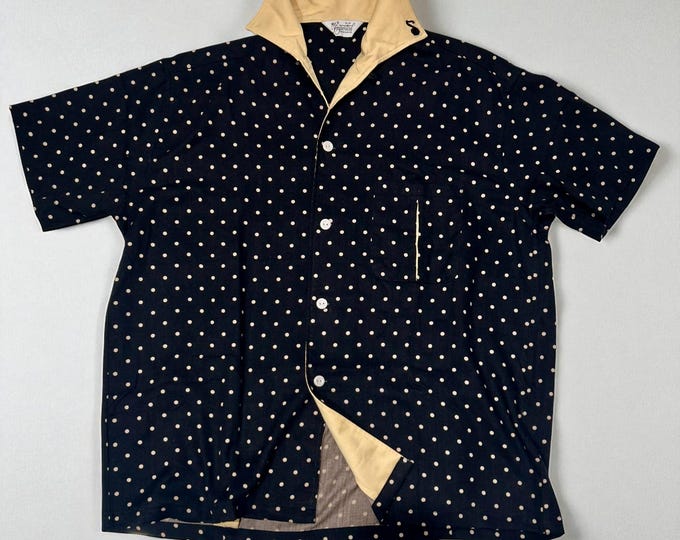 READY STOCK - Polkadot Swing Shark Collar Shirt