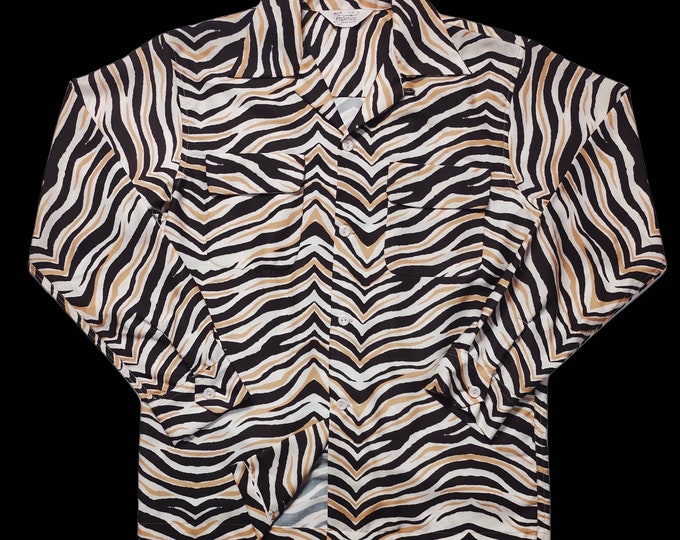 Savage Animal Print Loop Collar Shirts Imperial
