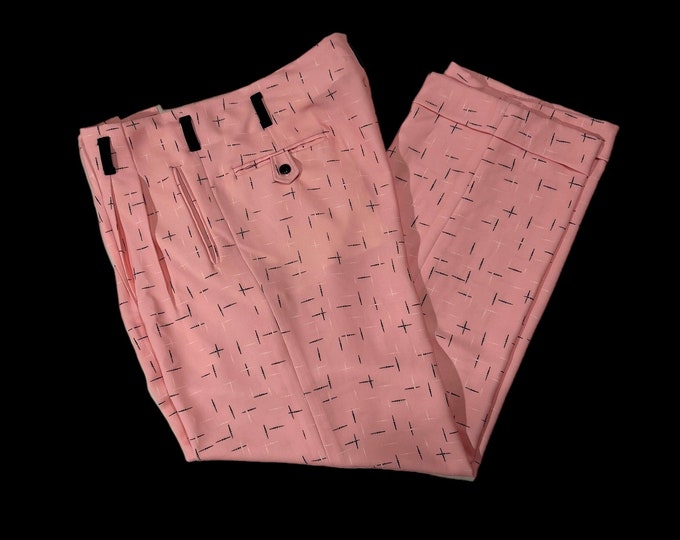 Pink Drop Loop High Waist Trousers Rockabilly