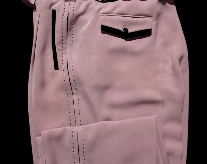 Killer Pink Gabardine Trousers with matching belt Imperial