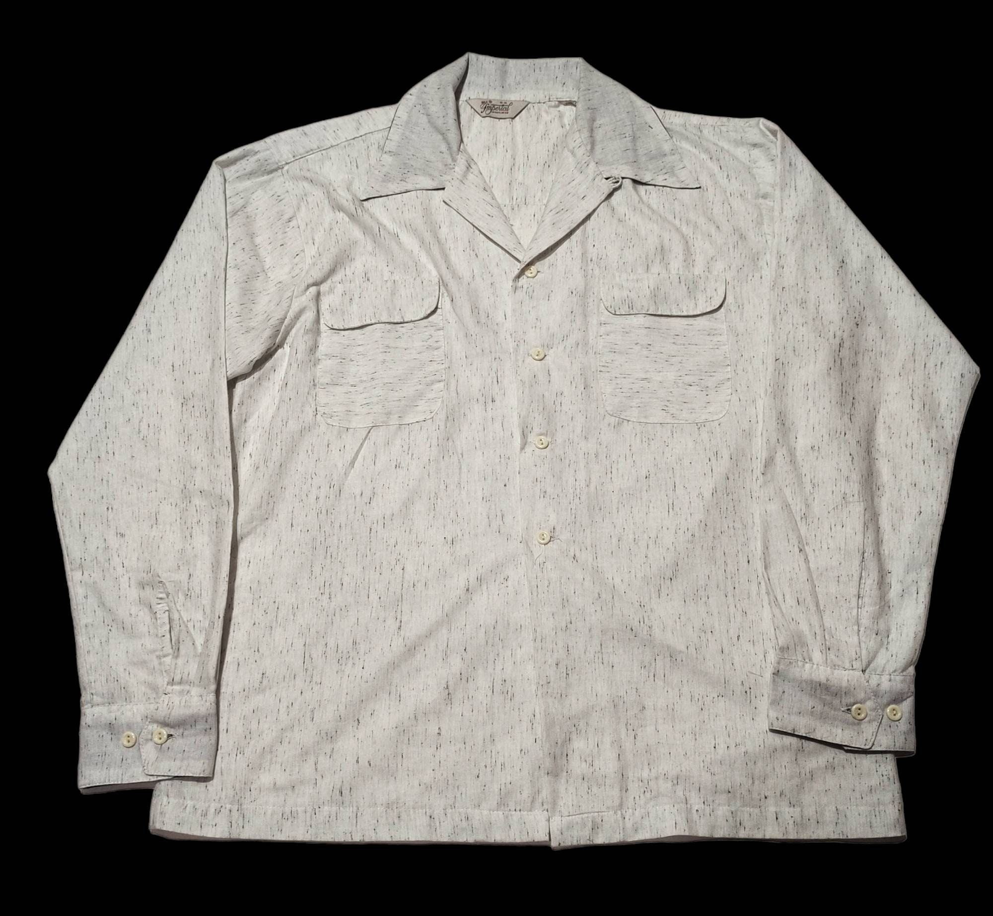 Cotton Flecks Loop Collar Shirts Imperial White VLV