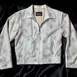ジャケット・アウター 50s rayon gabardine jacket argyle Vintage 1950's “penney's” Argyle Diamond Rayon Gabardine