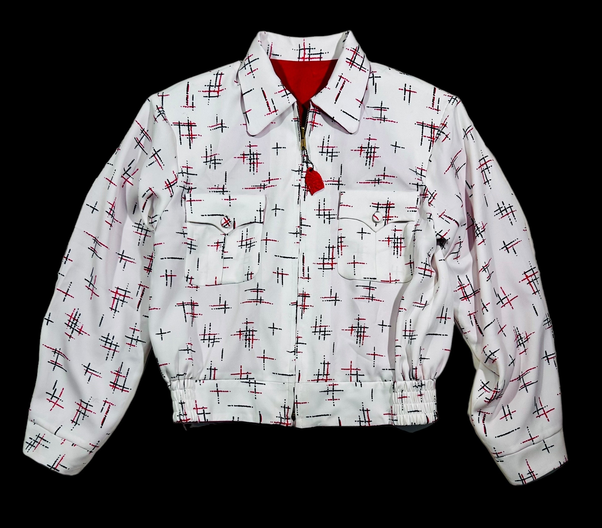 Rockabilly CrossHatch Red Reversible Gabardine Jacket Imperial