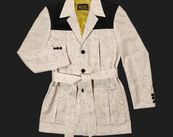 VINTAGE 1950s Buck Skein Joe Gabardine Car Coat Jacket / Hollywood
