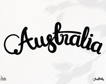 Australia Text SVG | Digital Download in svg, dxf, png, pdf | Australia Travel Mark | Compatible: Cricut, Silhouette and More!