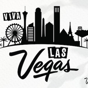 Testo di Las Vegas SVG / Download digitale in formato SVG, DXF, PNG, PDF / Marchio di viaggio di Las Vegas / Compatibile: Cricut, Silhouette e altro ancora!