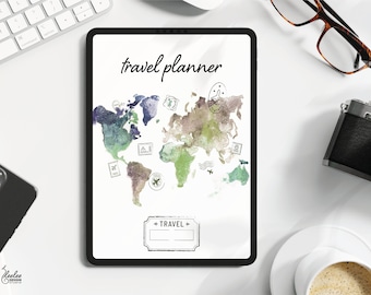 Digital Travel Planner | iPad Goodnotes | Neutral Travel  Planner | Travel Journal Digital | Travel Stickers | Travel Gift | 30 Neutral days