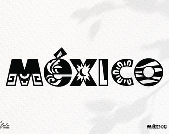 Mexico Text SVG | Digital Download in svg, dxf, png, pdf | Mexico Travel Mark | Compatible: Cricut, Silhouette and More!