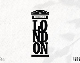 London Text SVG | Big Ben SVG | Digital Download in svg, dxf, png, pdf | London Travel Mark | Compatible with Cricut, Silhouette, and More!