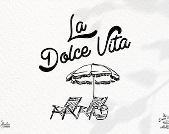 La Dolce Vita SVG | Italia Typography | Italy Travel Mark | Digital Download in svg, dxf, png, pdf  | Compatible: Cricut, Silhouette & More!