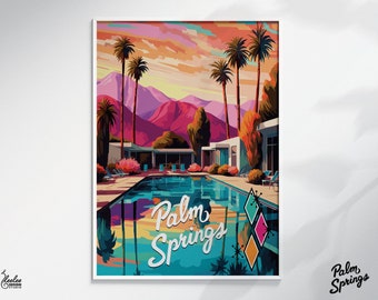 Palm Springs Print Palm Springs Poster Palm Springs Wall Art Palm Springs Art Print Palm Springs Artwork California Print California Art