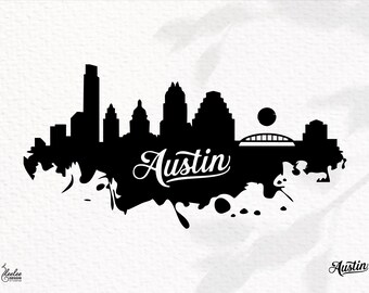 Austin Text SVG | Digital Download in svg, dxf, png, pdf | Austin Travel Mark | Compatible: Cricut, Silhouette and More!