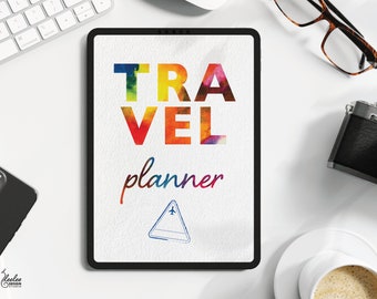 Digital Travel Planner | iPad Goodnotes, Colorful Travel Planner | Travel Journal Digital | Travel Stickers | Traveler Gift | 7 Days