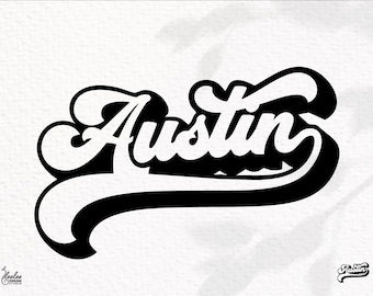 Austin Text SVG | Digital Download in svg, dxf, png, pdf | Austin Travel Mark | Compatible: Cricut, Silhouette and More!