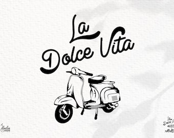 La Dolce Vita SVG | Italia Typography | Italy Travel Mark | Digital Download in svg, dxf, png, pdf  | Compatible: Cricut, Silhouette & More!